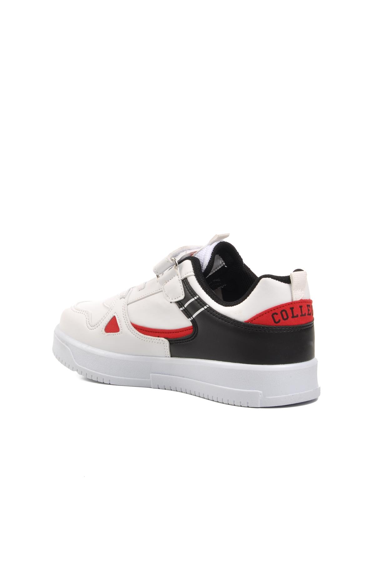 Pepino 1564-F Beyaz-Siyah-Kırmızı Cırtlı Çocuk Sneaker Pepino Çocuk Spor Ayakkabı