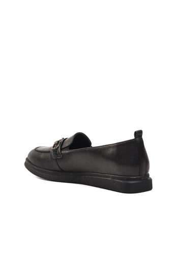 Ayakmod 44280 Siyah Hakiki Deri Kadın Loafer Ayakkabı Ayakmod Kadın Casual Ayakkabı