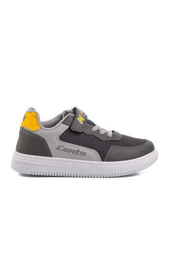 Ayakmod Lento 001-F Füme-Gri Cırtlı Fileli Çocuk Sneaker Ayakmod Çocuk Spor Ayakkabı