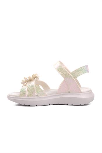 Ayakmod Şng 8010-F Beyaz-Yeşil Cırtlı Kız Çocuk Sandalet Ayakmod Çocuk Sandalet