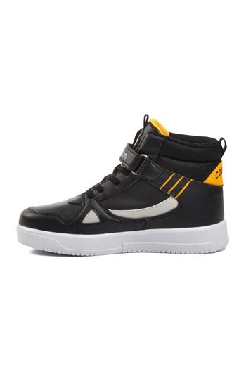 Pepino 1563-F Siyah-Cat Sarı Cırtlı Çocuk Hi Sneaker Pepino Çocuk Spor Ayakkabı