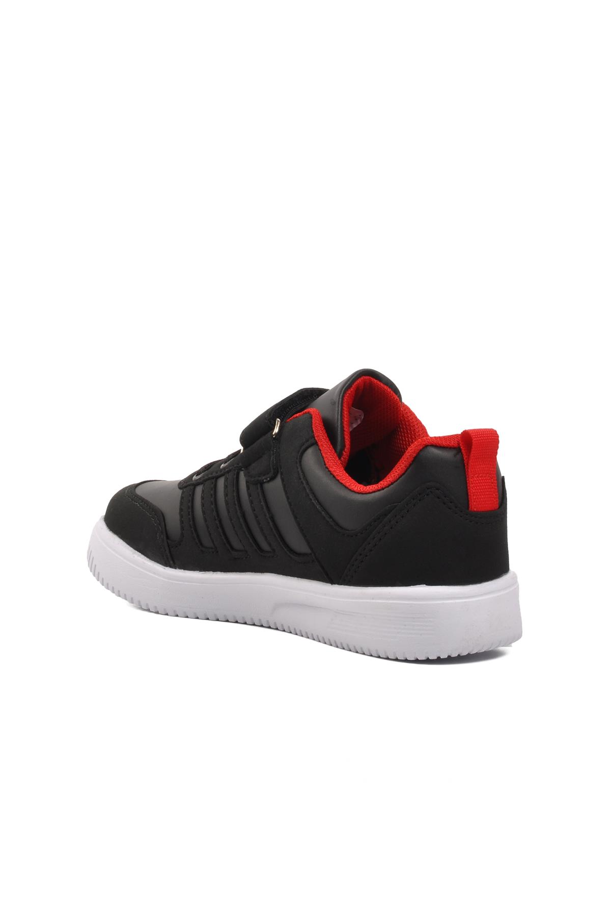 Walkway Mely-F Siyah-Beyaz-Kırmızı Cırtlı Çocuk Sneaker Walkway Çocuk Spor Ayakkabı