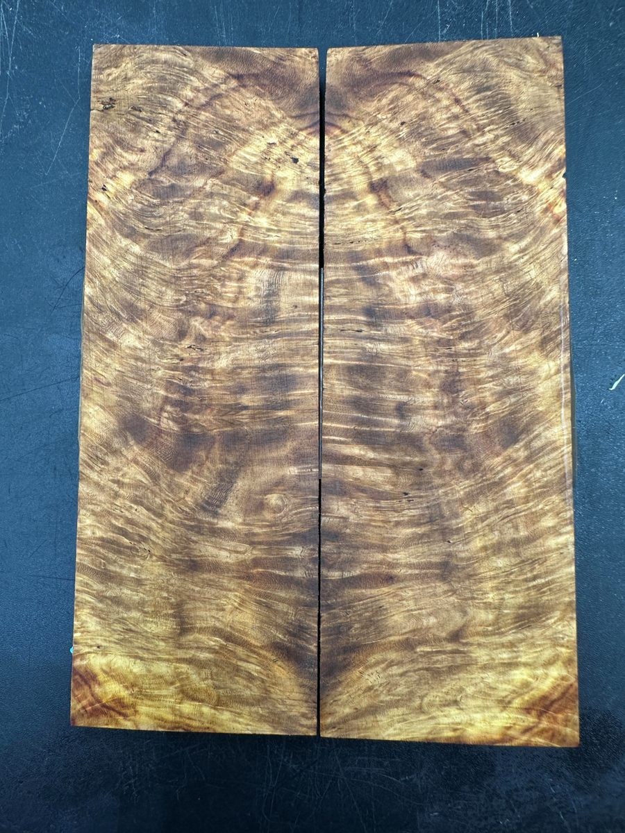 İkinci Kalite Amboyna Kapak Bıçak Kabzası – 10 × 50 × 150 mm