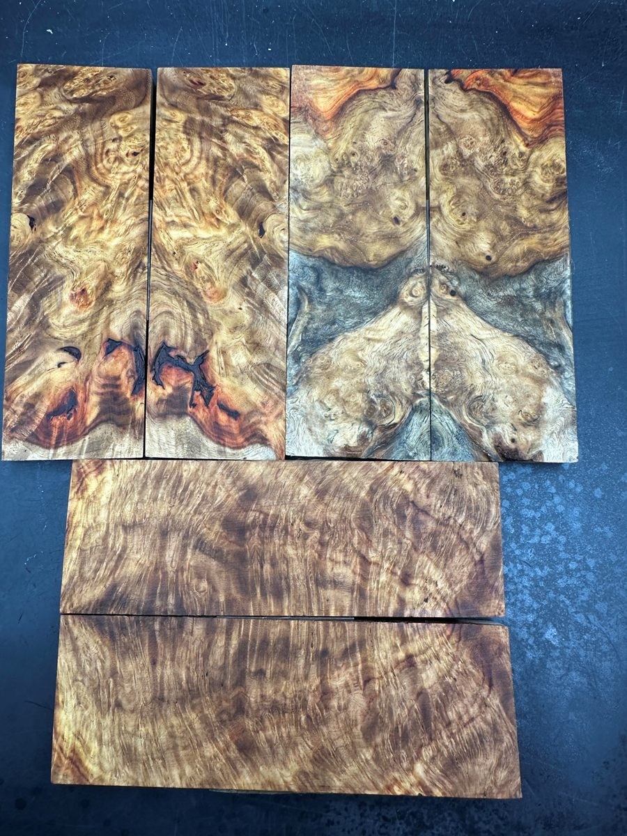 İkinci Kalite Amboyna Kapak Bıçak Kabzası – 10 × 50 × 150 mm