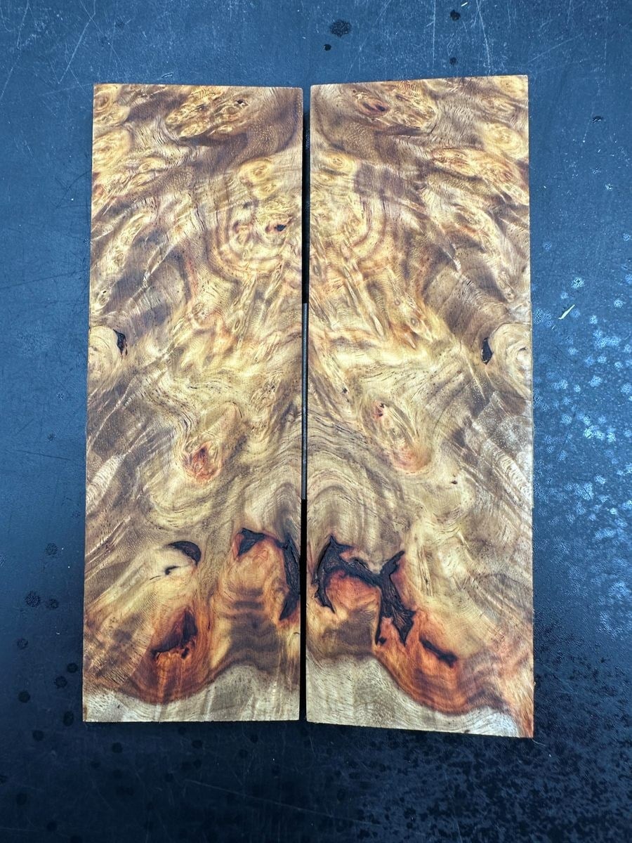 İkinci Kalite Amboyna Kapak Bıçak Kabzası – 10 × 50 × 150 mm