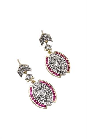 Ruby Zirkon Detaylı Mels Küpe