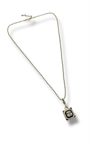Siyah Mineli Diamond Kolye