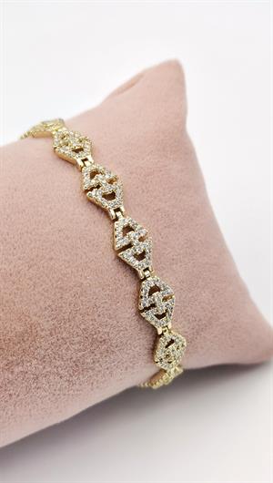 Vip Seri Gold Zirkon Bileklik