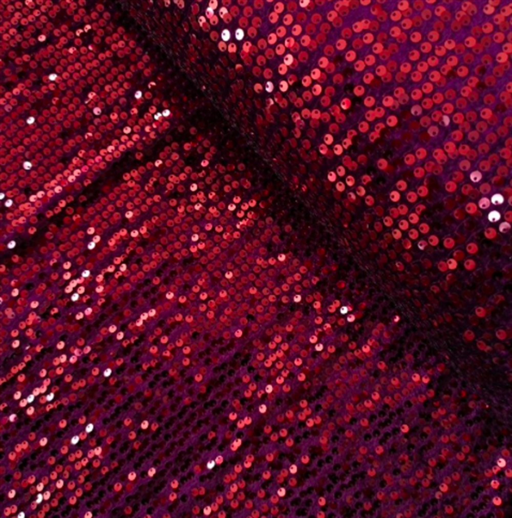 Burgundy Lycra Sequin on velvet