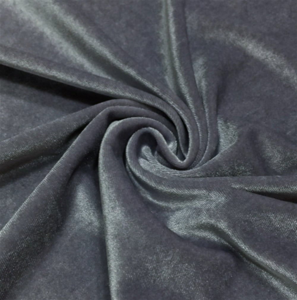 Grey Lycra Silk Velvet kk