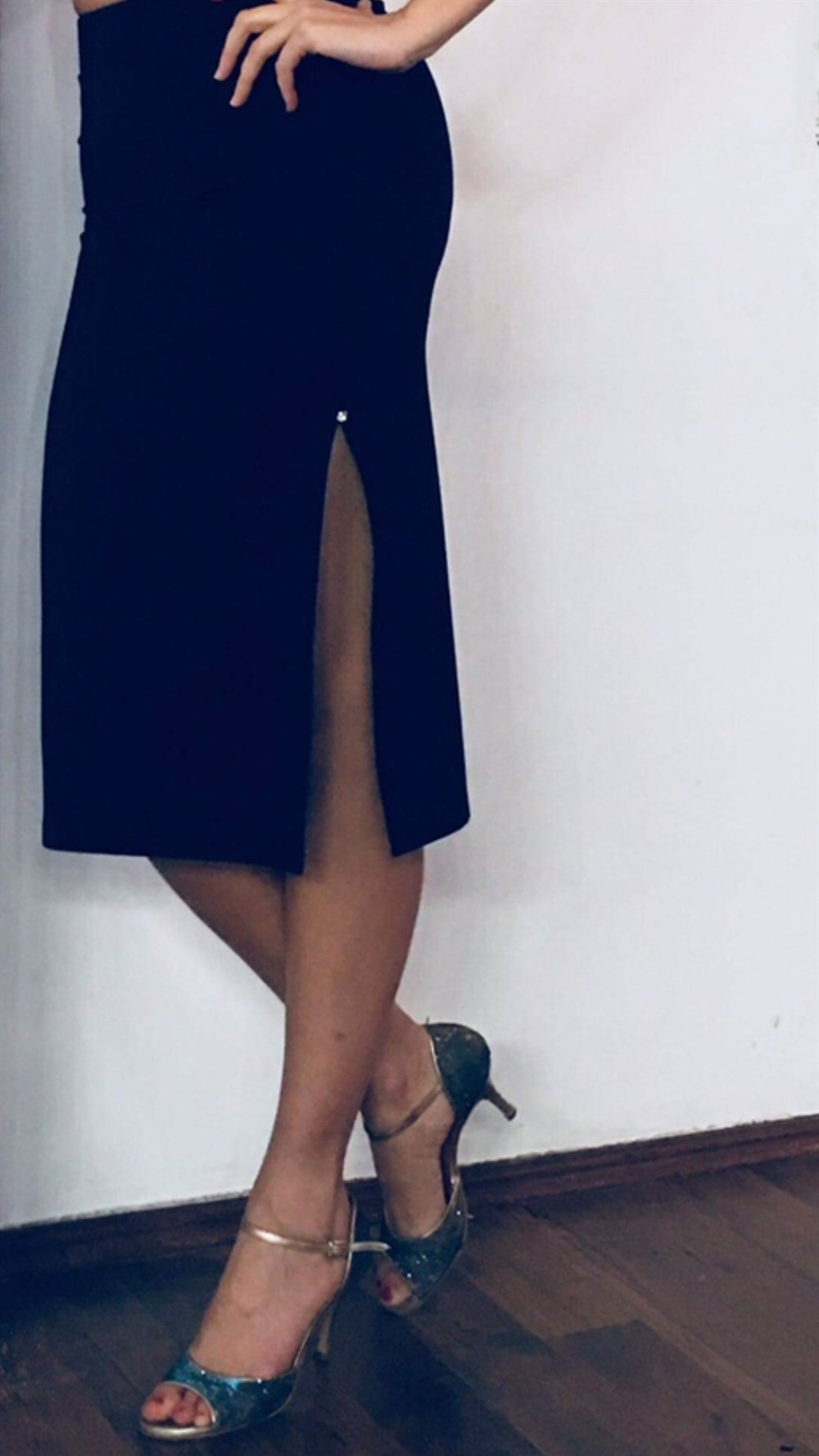 Yandan Yırtmaçlı Koton Likra Etek
