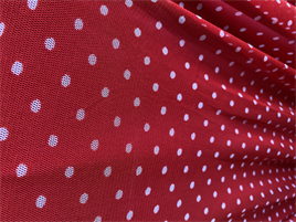 Red & White Polka Dots Tulle
