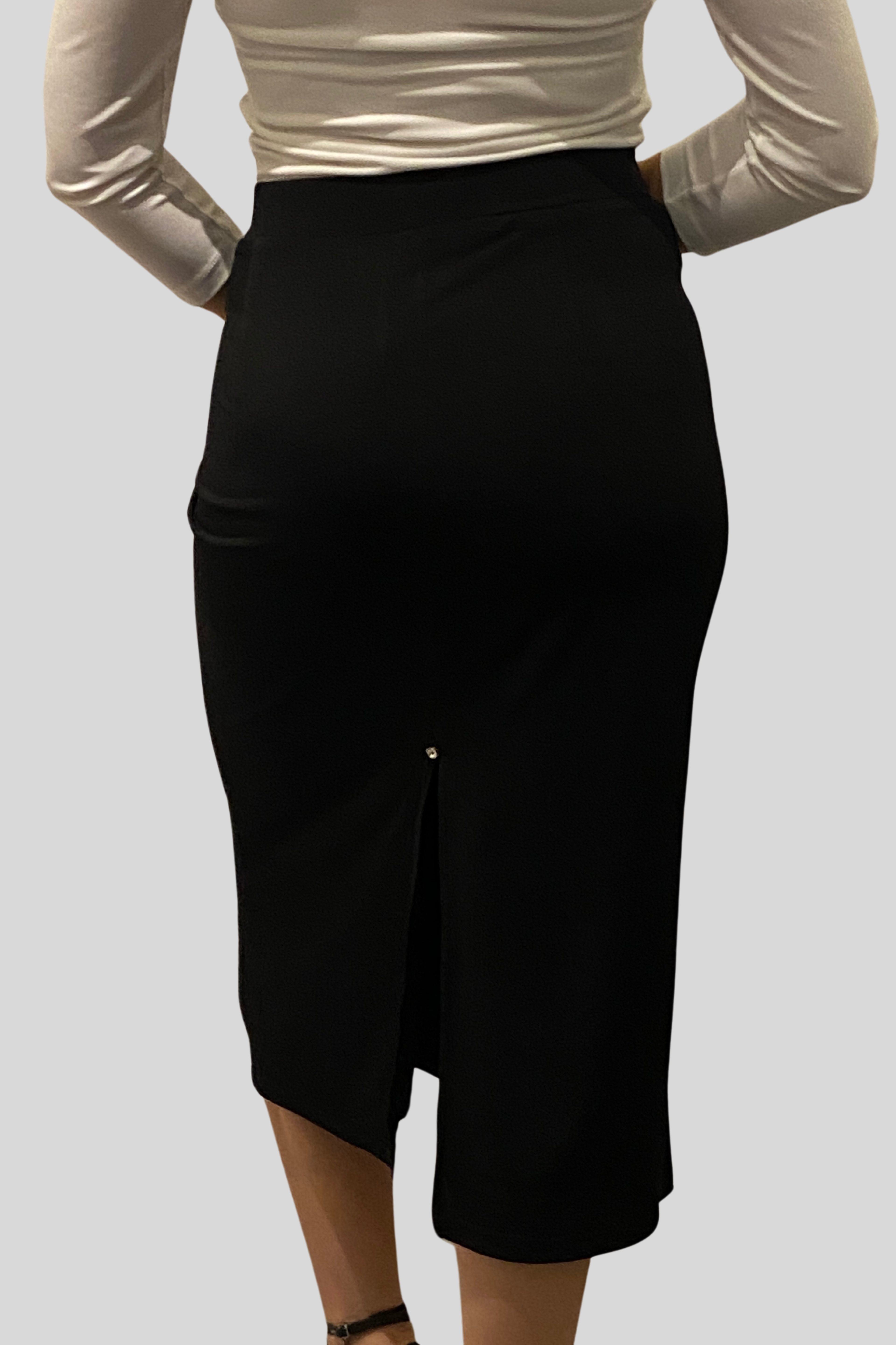 Black SlimFit Tango Skirt with Back Slid