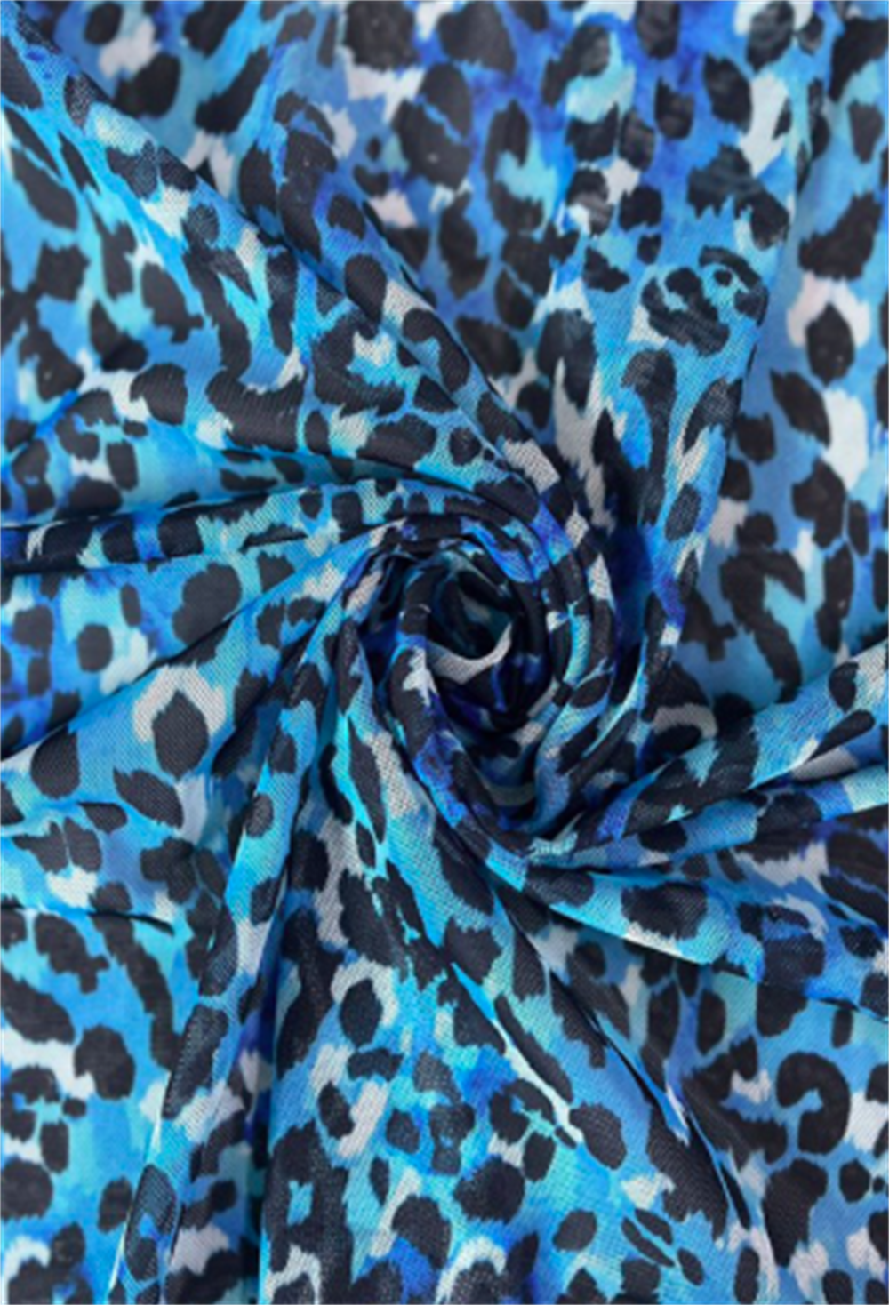Blue animal print tulle - a
