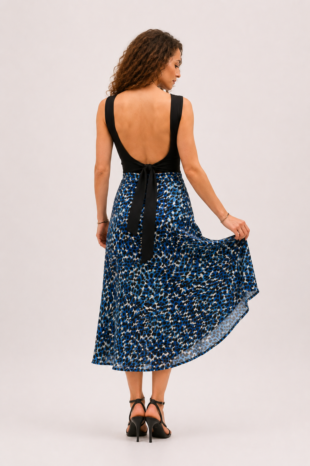 Blue Leopard Tango Skirt Isabella