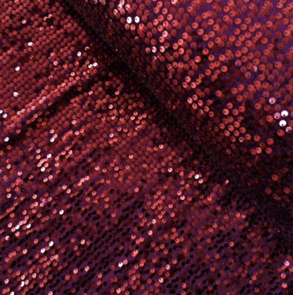 Burgundy Lycra Sequin on velvet