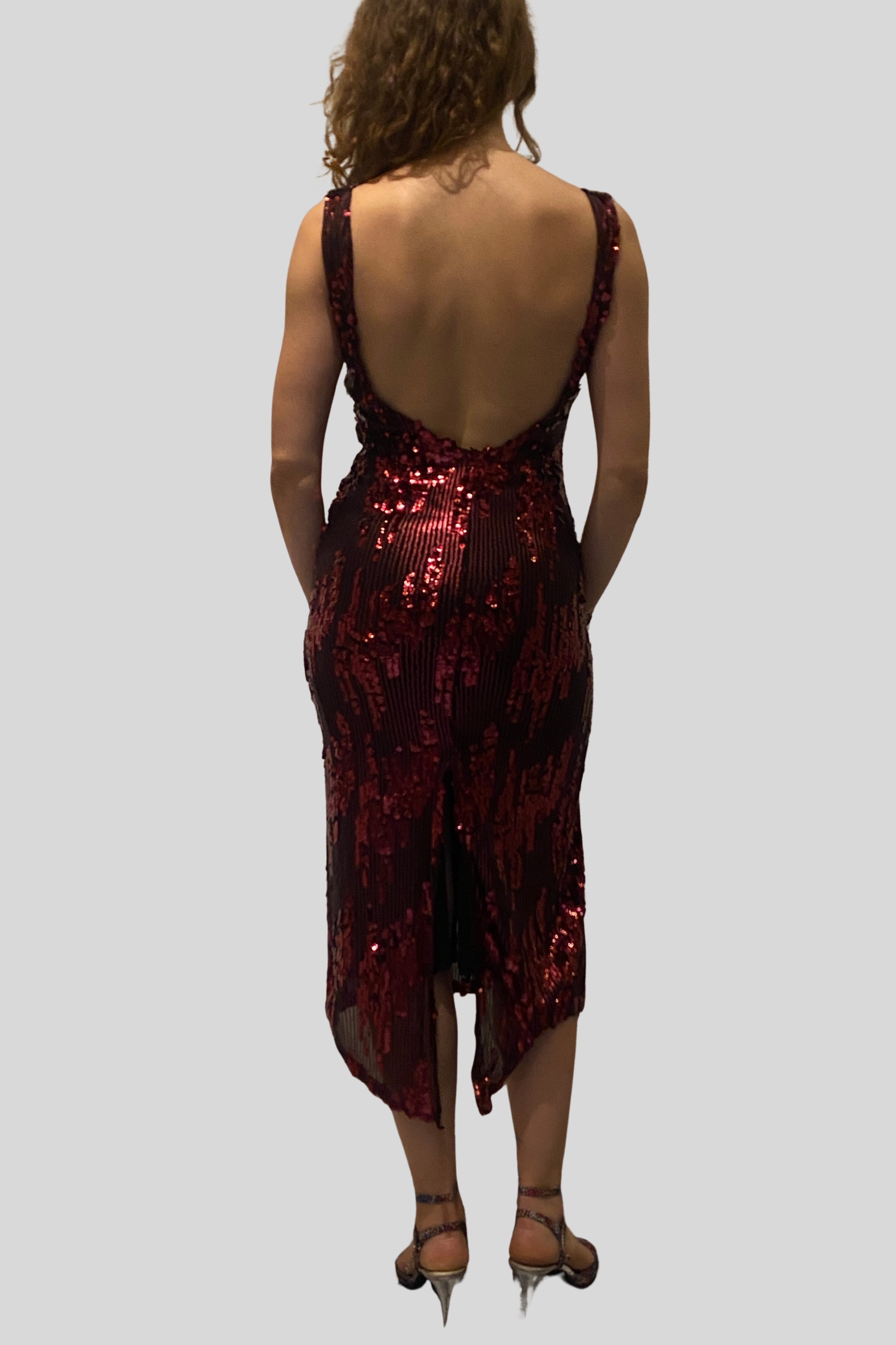 Burgundy Sequin Tango Dress Zoe