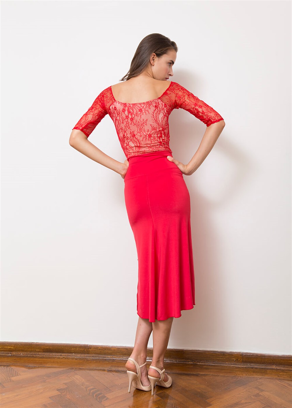 Kırmızı Dantelli Elbise No9 | Tangoinstyle