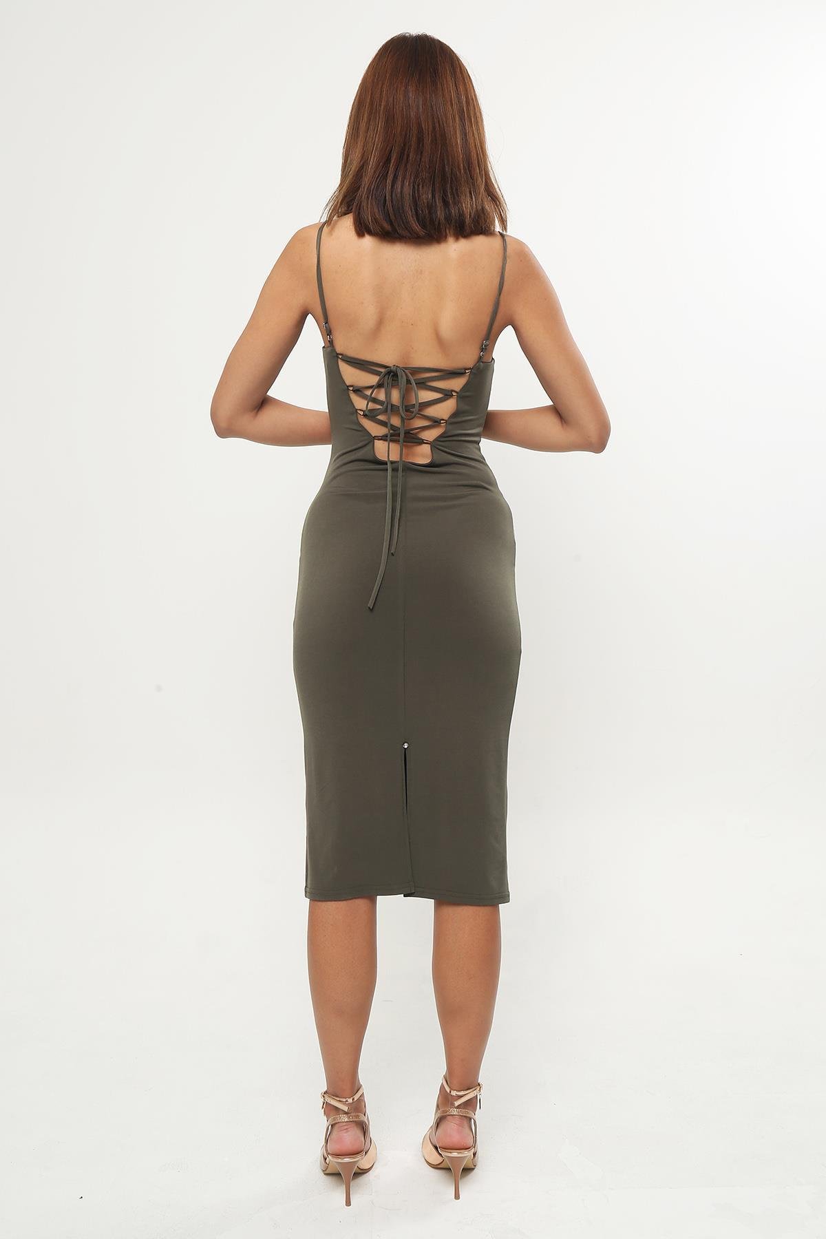 Olive Green Cotton Lycra Tango Dress Beatrix