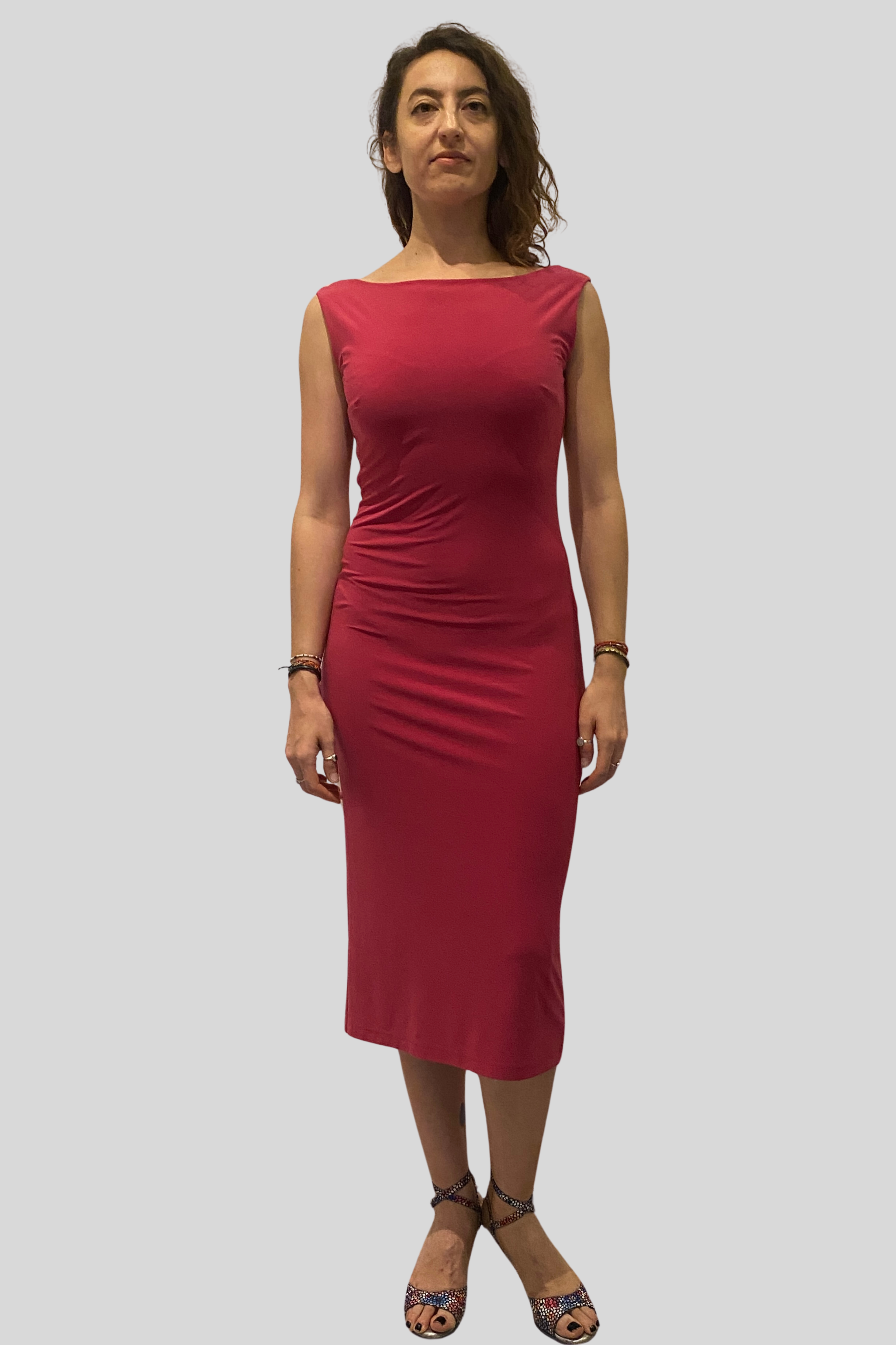 Pink Cotton Lycra Tango Dress No 3