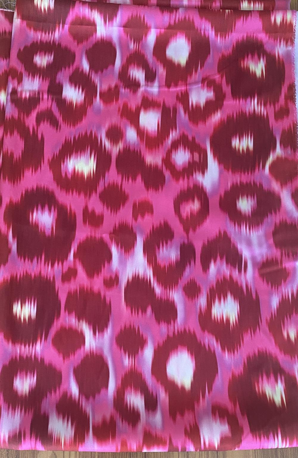 Pink Leopard Printed Satin - Kz