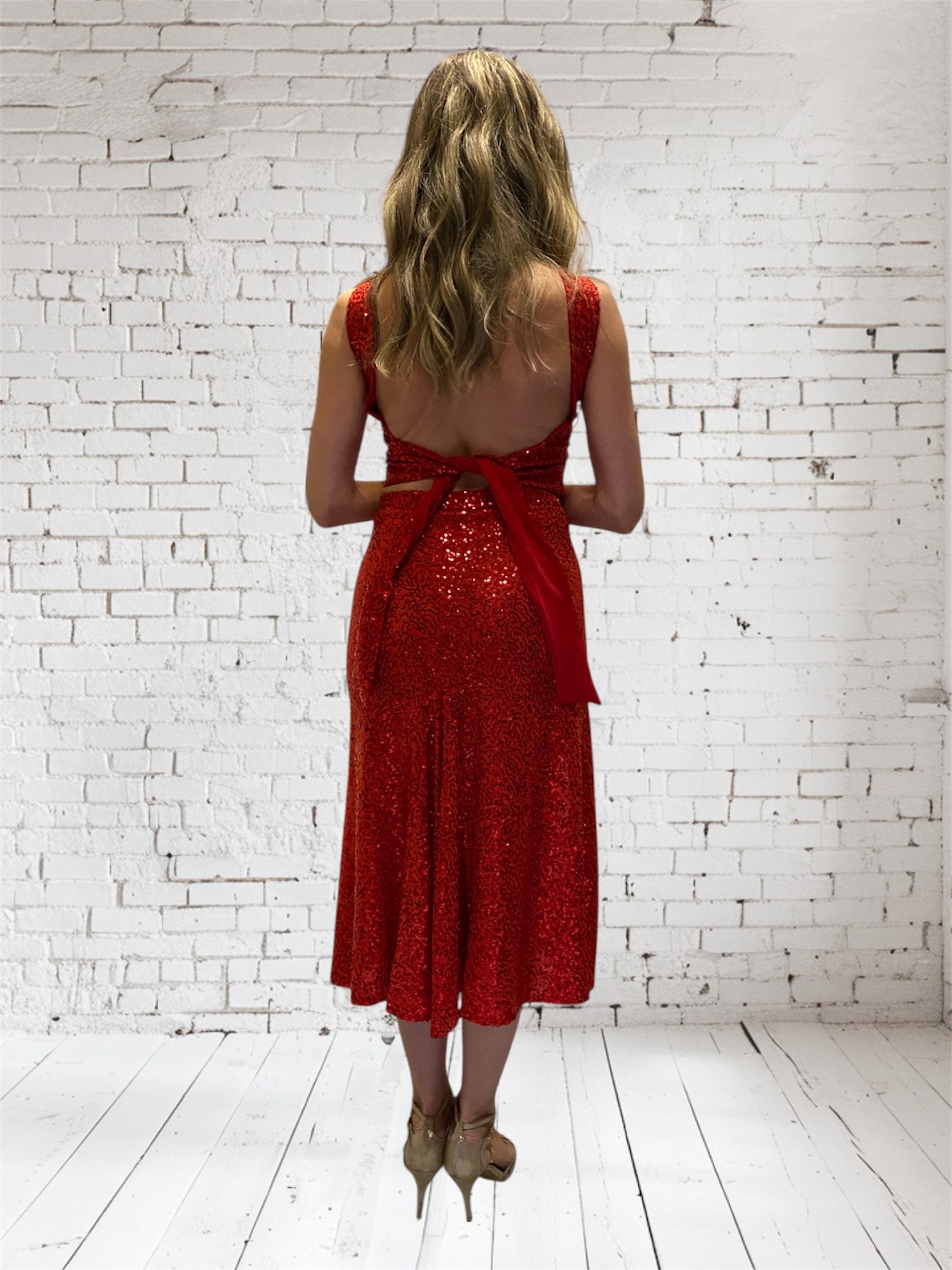 Red Sequin Tango Top Olivia