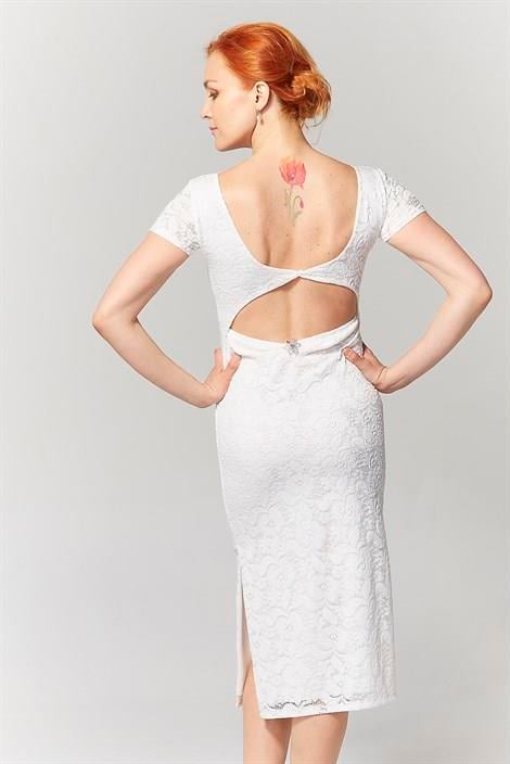 Sırt Detaylı Likra Dantel Elbise Mariposa