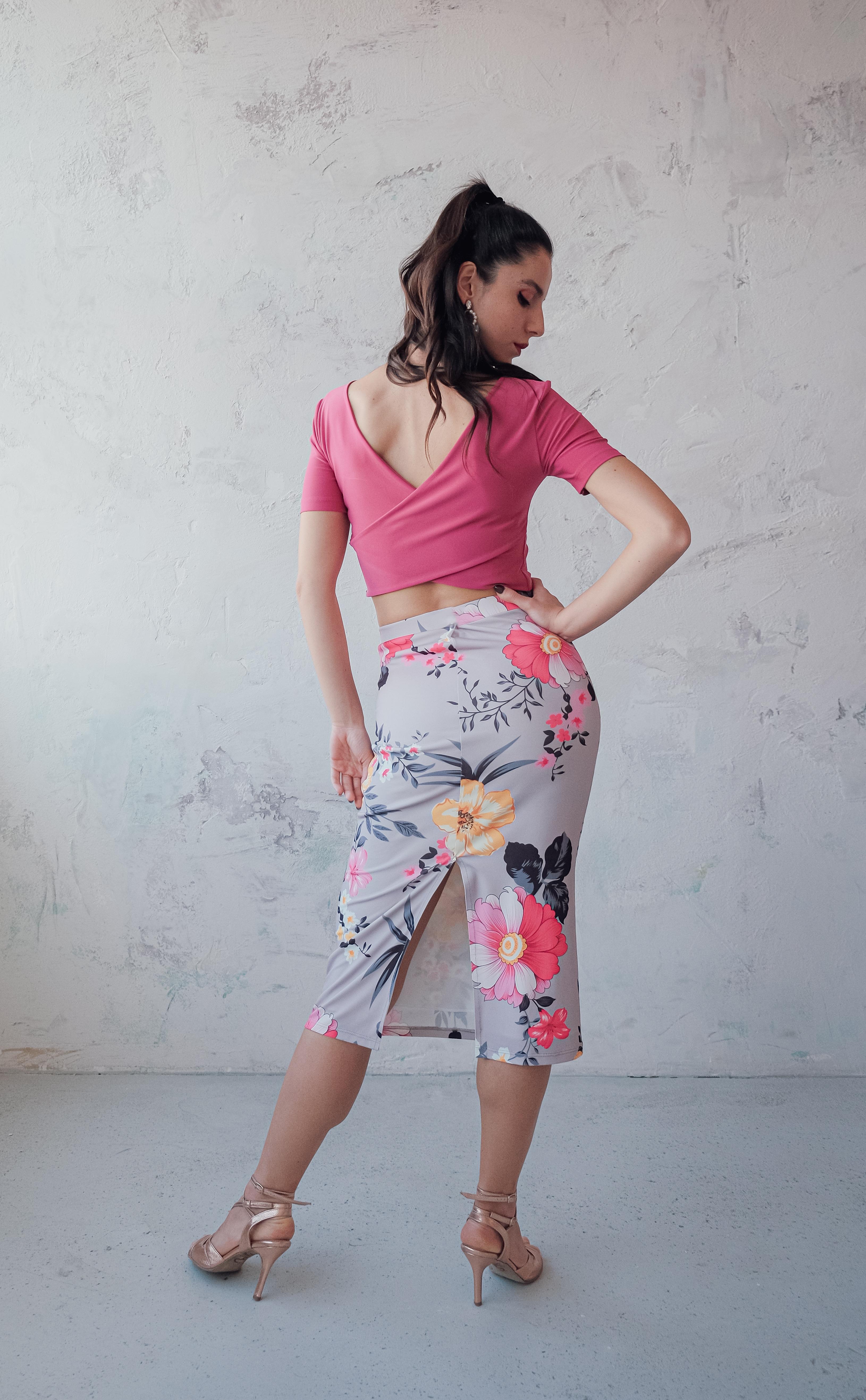 Slim Fit Tango Skirt with Back Slid