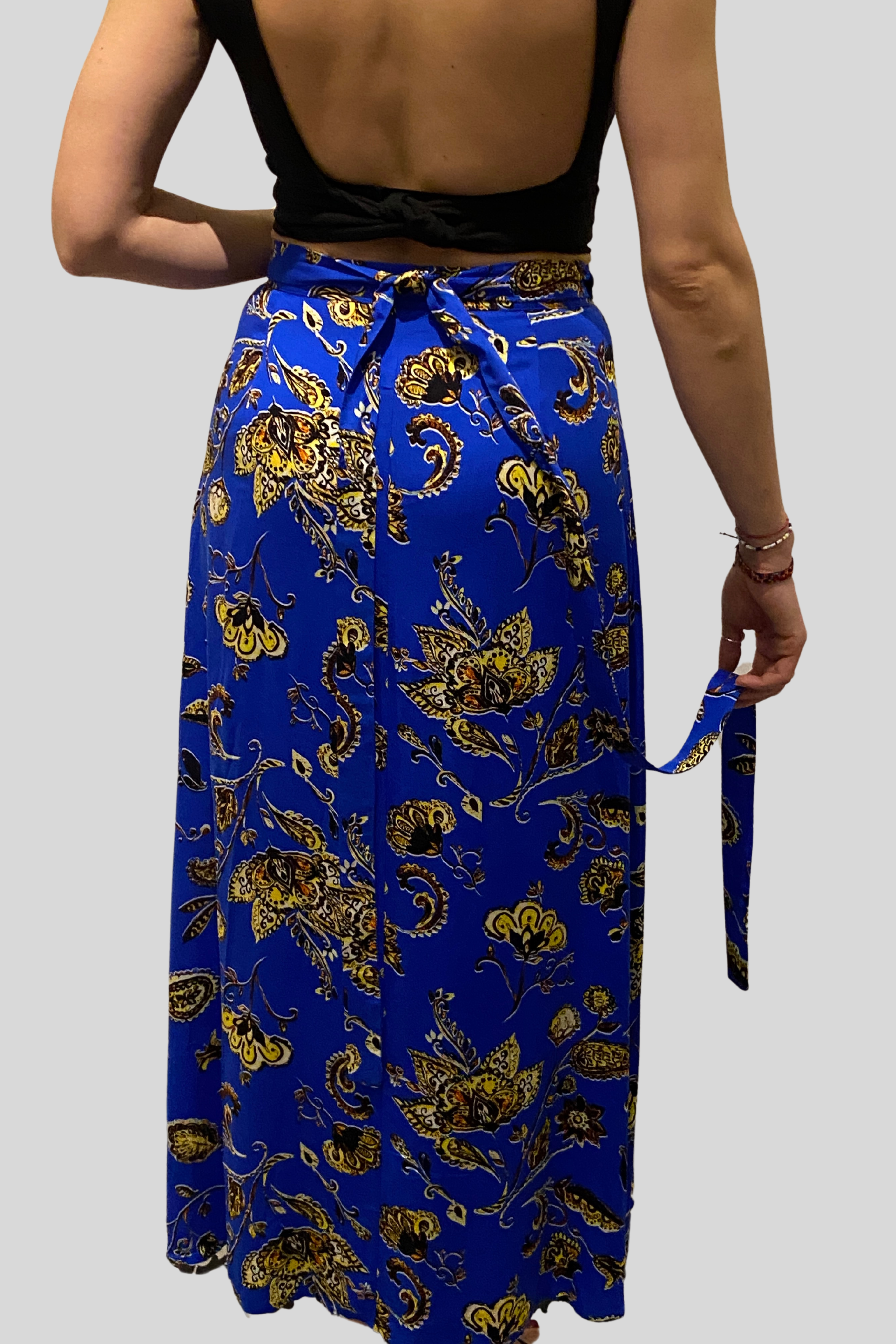 Wrap-Over Flared Skirt