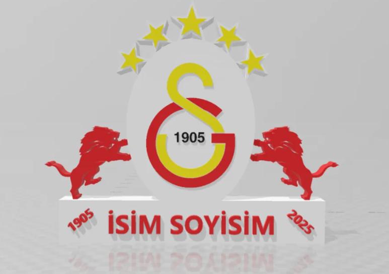 5 Yıldızlı Aslanlı Custom Gs Hediye Özel İsim ve Doğum Tarihiniz.
