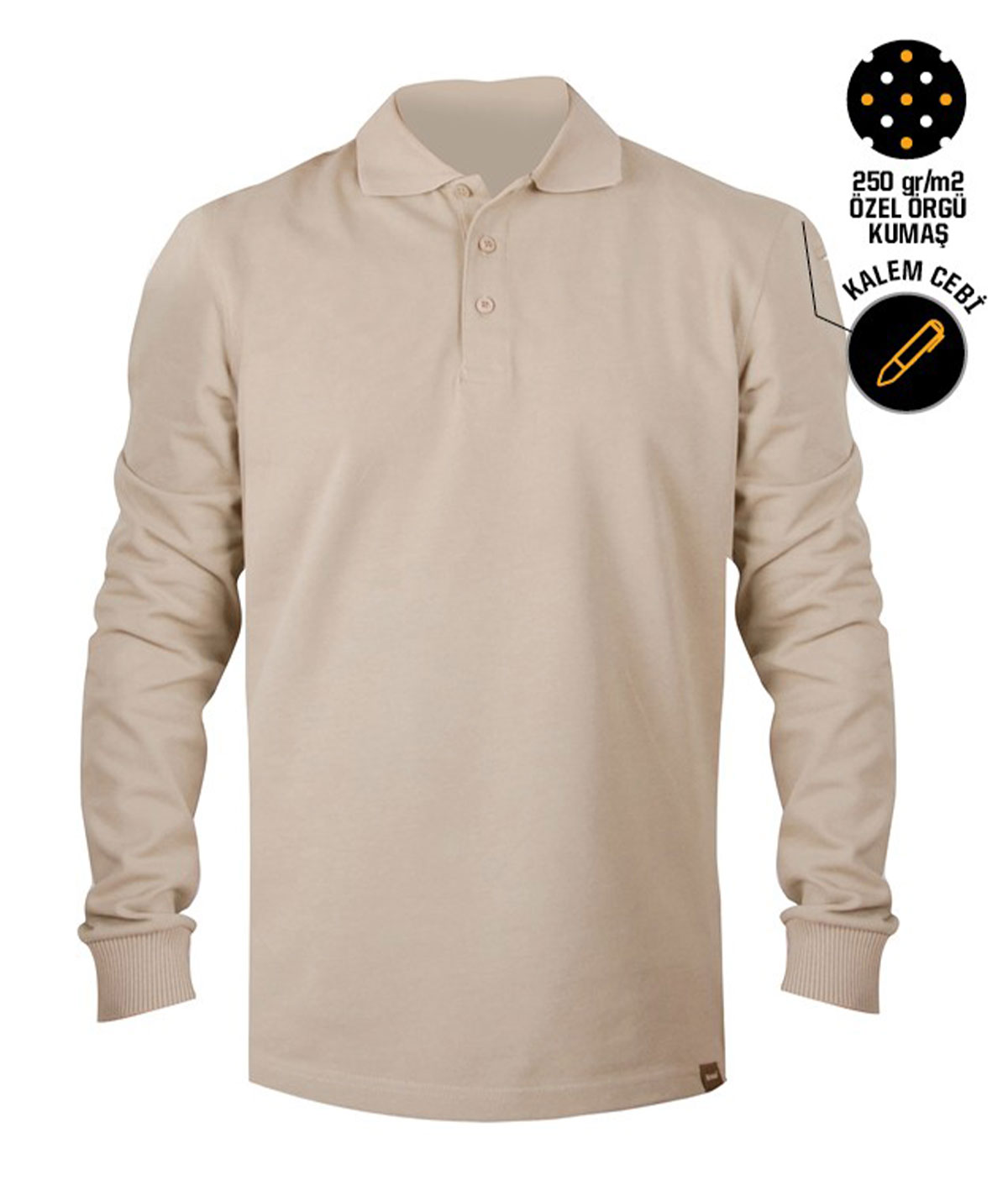 YDS PROFESSIONAL POLO UZUN KOLLU T-SHIRT -BEJ | YDS Shop