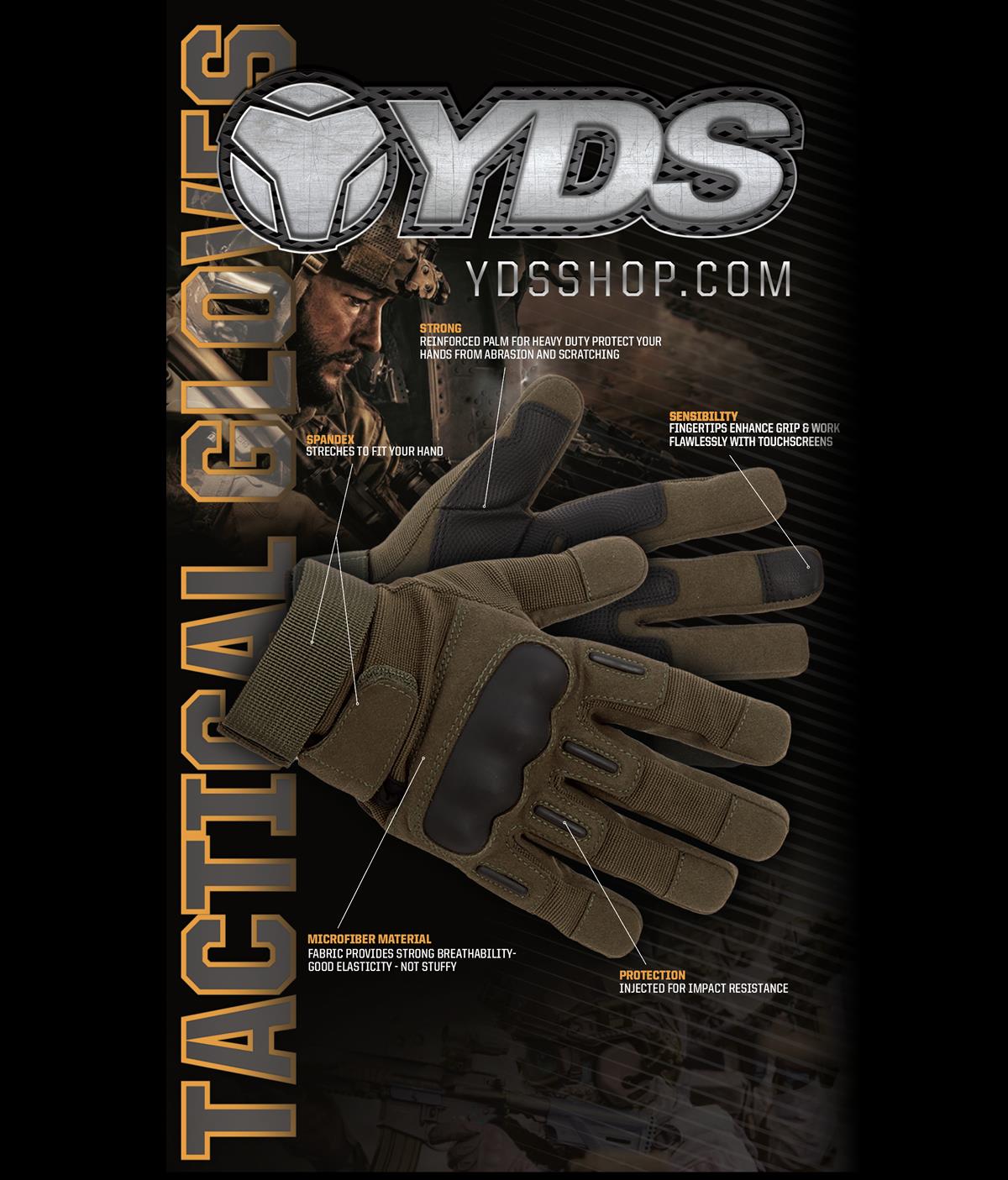 YDS TACTICAL ELDİVEN -HAKİ | YDS Shop