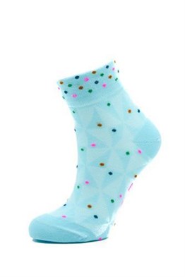 Aytuğ Renkli Benekli Kısa Soket Çorap - Bebe Mavi