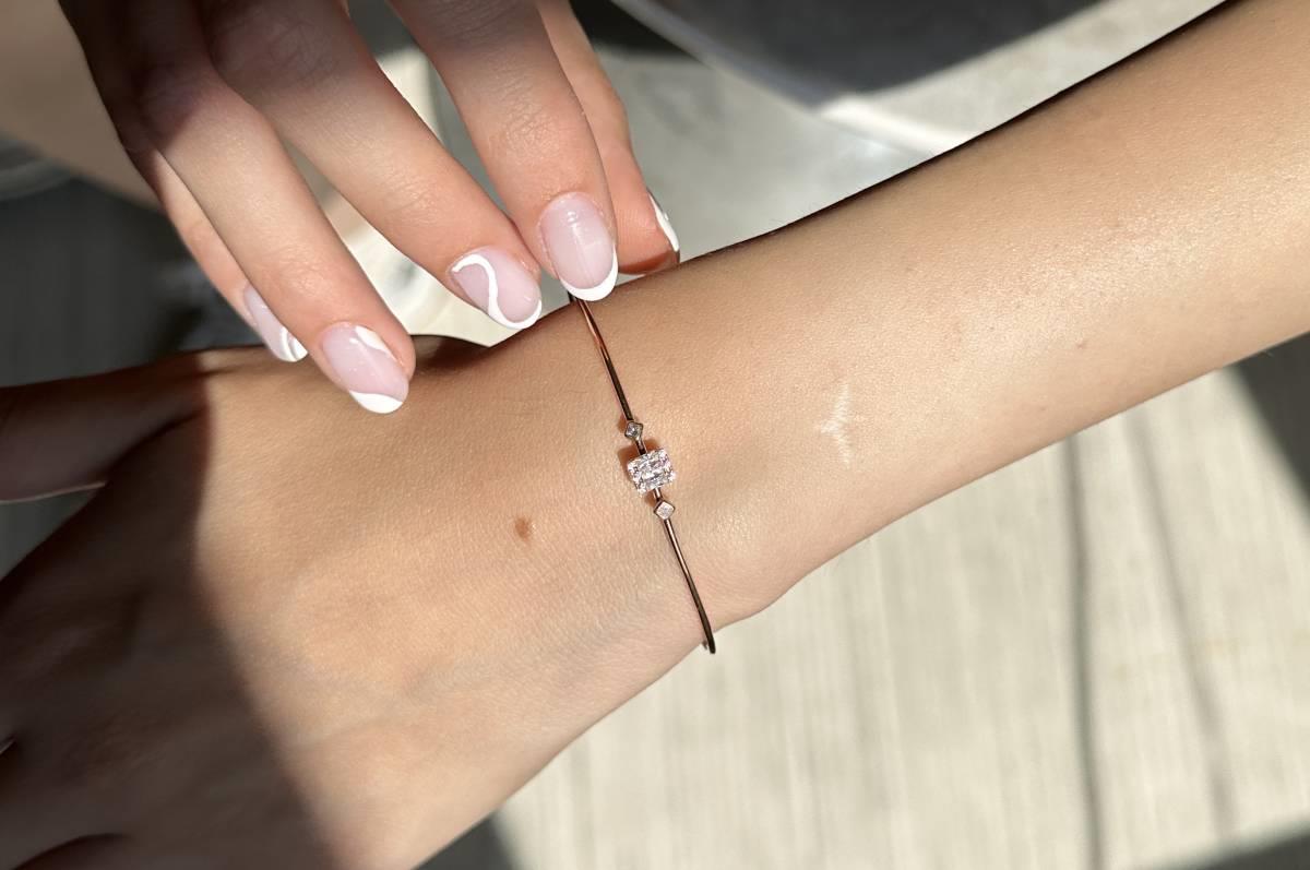 Baget Taşlı Rose Gold Kelepçe