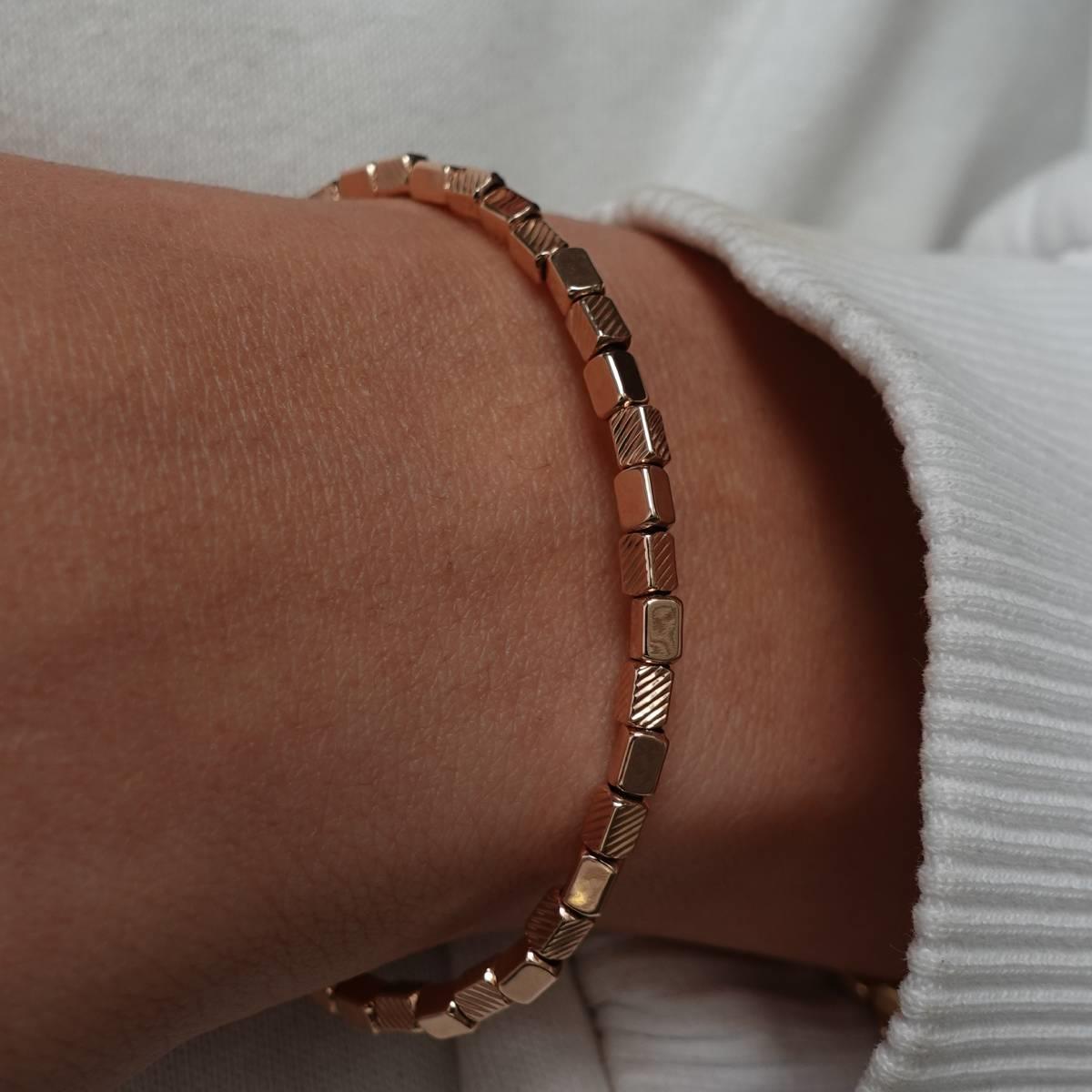 Cetaş Rose Gold Kare Kelepçe