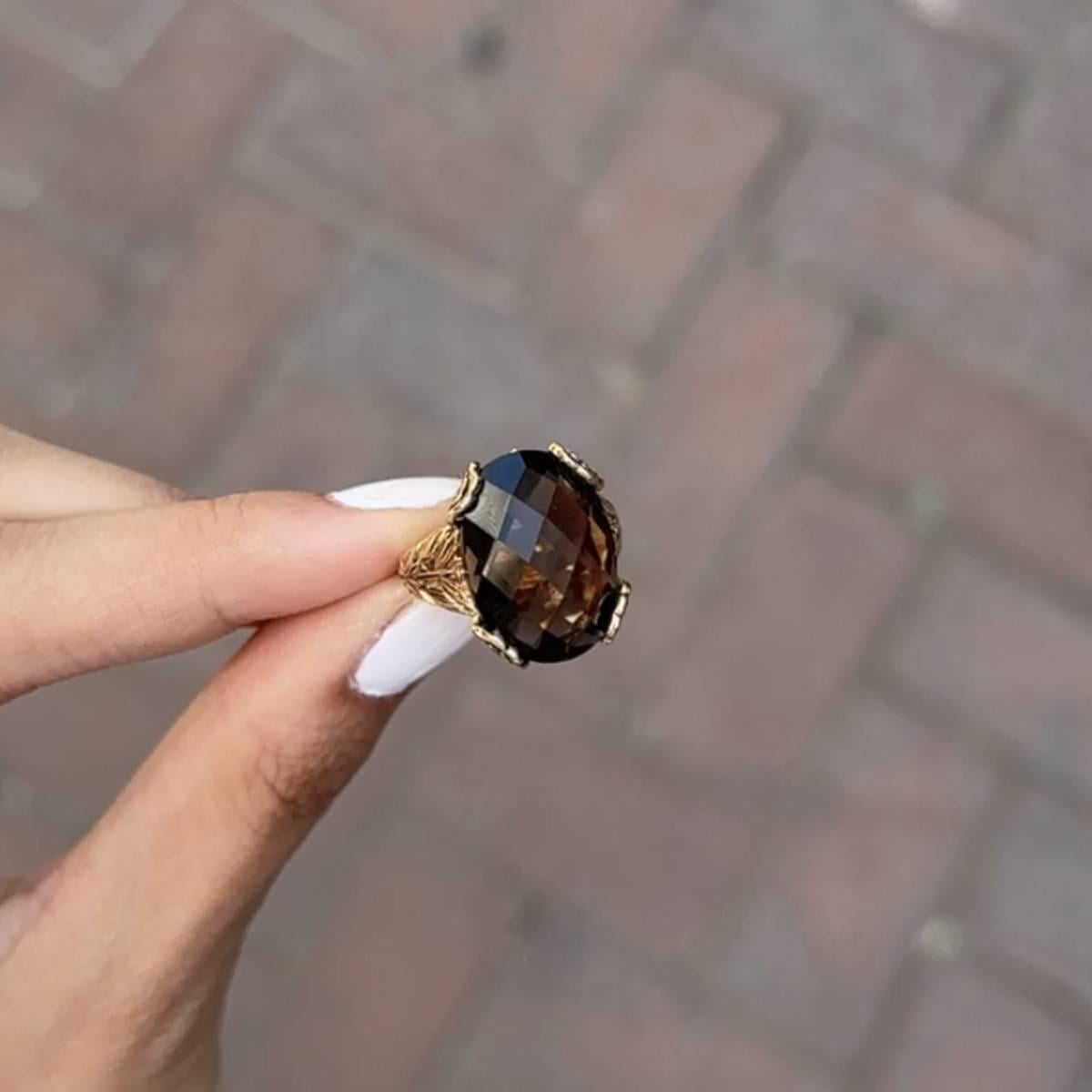 Smoky Quartz Taşlı Yüzük