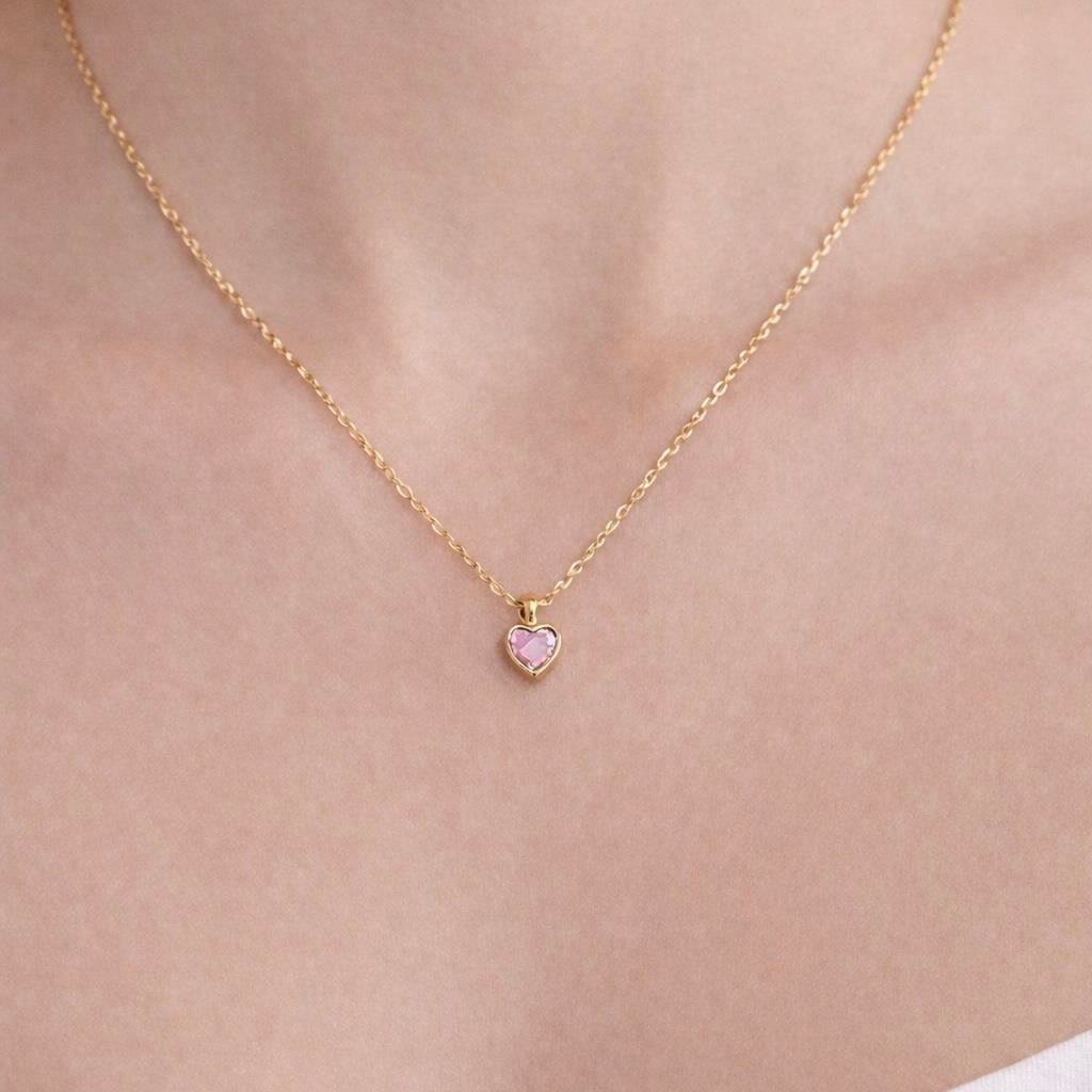 Cetaş Pembe Kalp Kolye