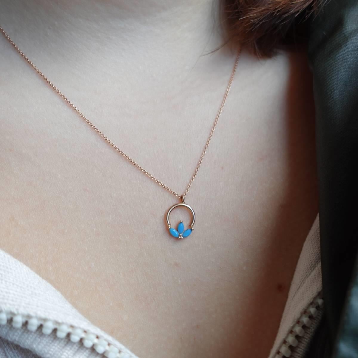 Çiçek RoseGold Kolye