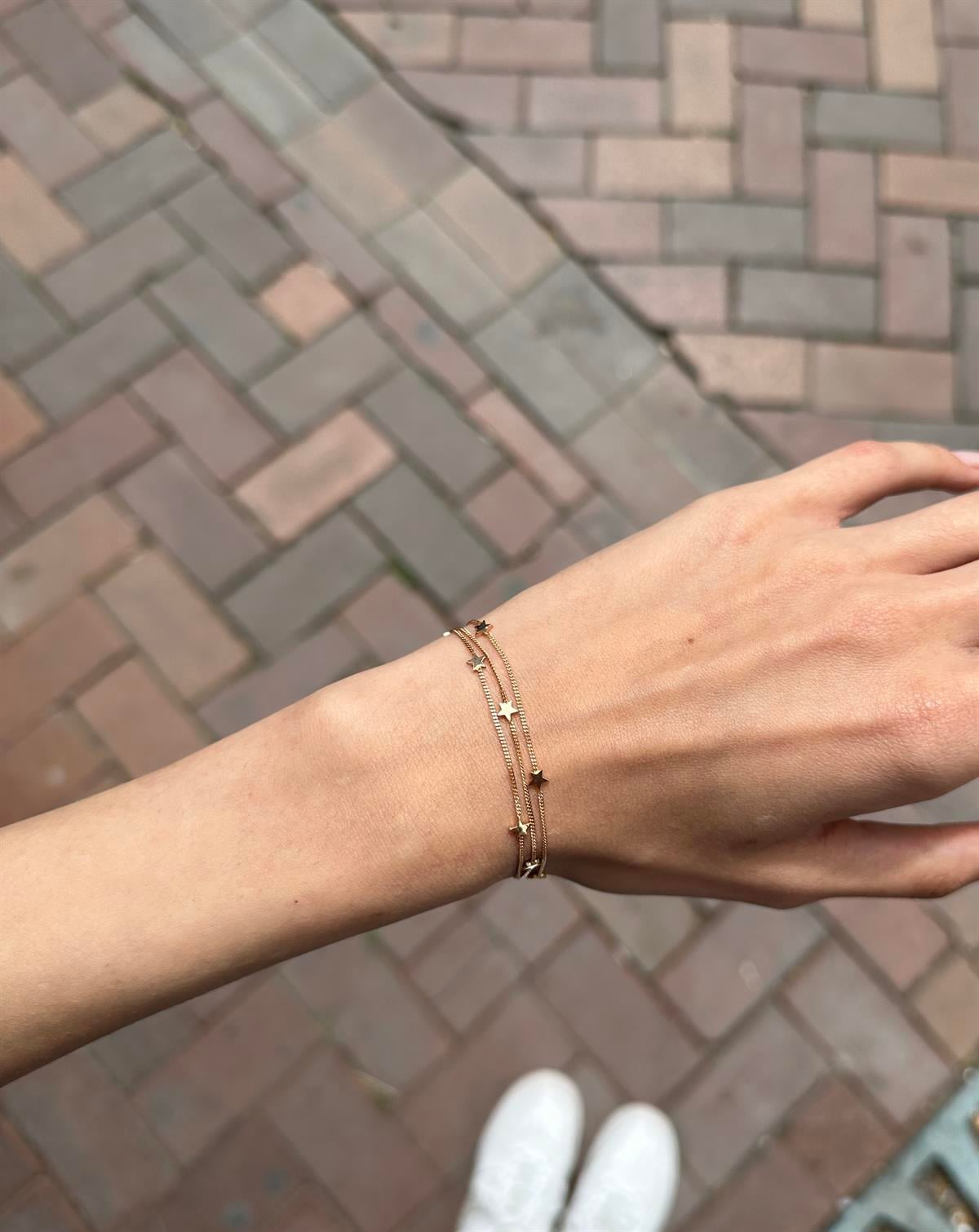 Yıldız Çoklu Rose Gold Bileklik