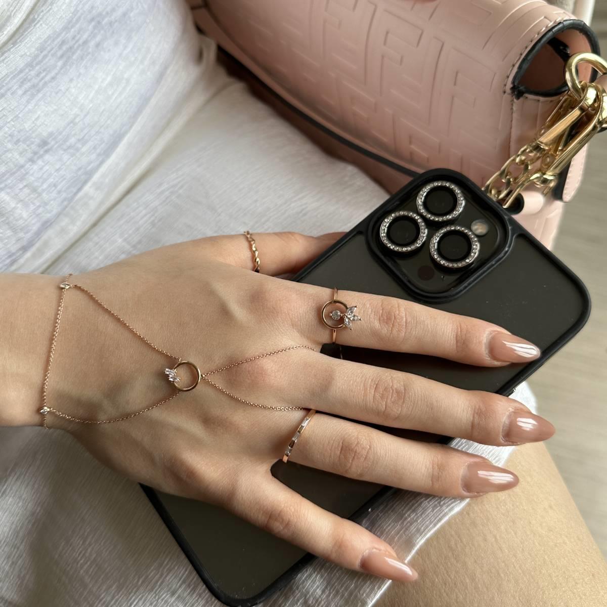 Yuvarlak Taşlı Rose Gold Şahmeran