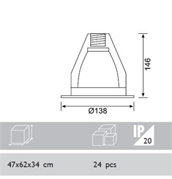 Jupiter JD514 Dikey G24 Duylu Camlı Downlight