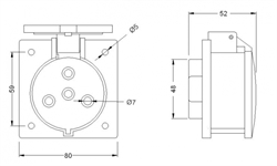 Bemis Priz Pls.IP44 25A Makina 3P+E