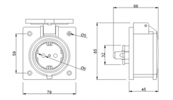 Bemis Priz Pls.IP44 16A Makine 2P+E Mavi