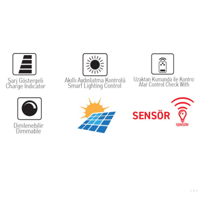 ACK AT65-19832 350W IP65 6500K Beyaz Lensli Solar Projektör