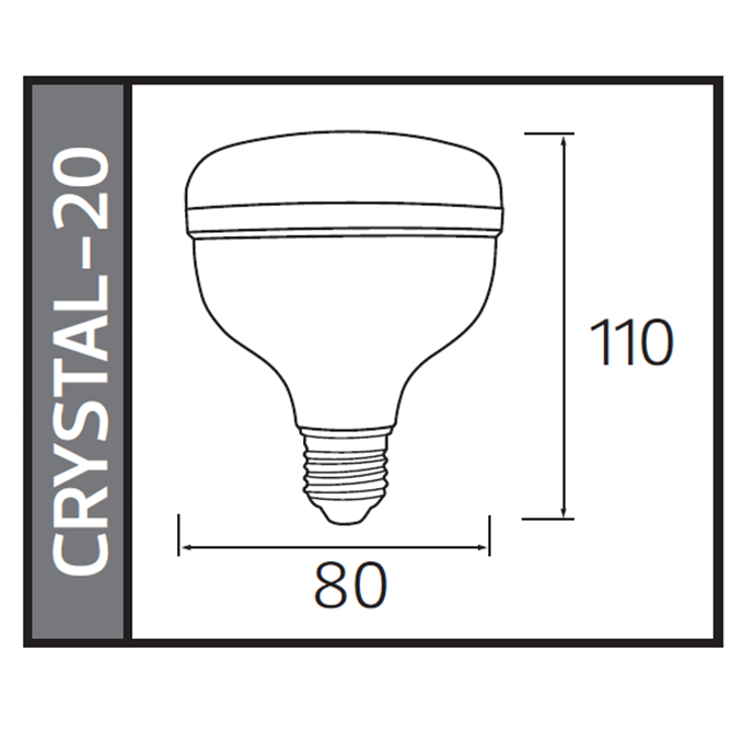 AMPUL LED CRYSTAL-20 220V  20W 6400K