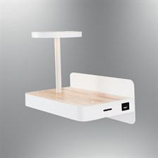 Özcan Led Işıklı Duvar Rafı USB Şarjlı Beyaz 3010-2-19