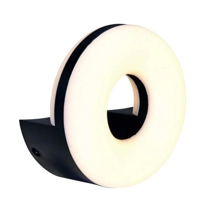 ARMATÜR BAHÇE LED DONUT-10  SİYAH KASA 10W 3000K