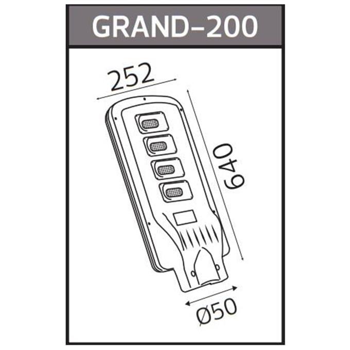Horoz 074-009-0200 Grand-200 6400k Beyaz Işık Solar Sokak Lambası Kumandalı