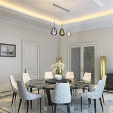 Lucea Onda 3 Lü Sıralı Krom Avize 3XE27