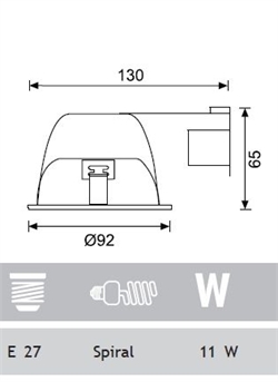 Jupiter JD518 SN  Yatay E27 Duylu Camlı Downlight